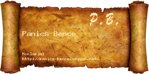 Panics Bence névjegykártya